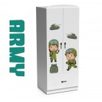 Dulap ARMY 2 usi - Camere Copii Premium MDF High Gloss -Tema Soldati Armata